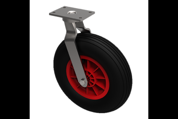 Castors With Puncture Proof Wheels Plastic Ribbed Pattern Tyres Swivel.png