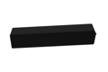 Side view of a black, flexible dip moulded, textured PVC square handgrip.