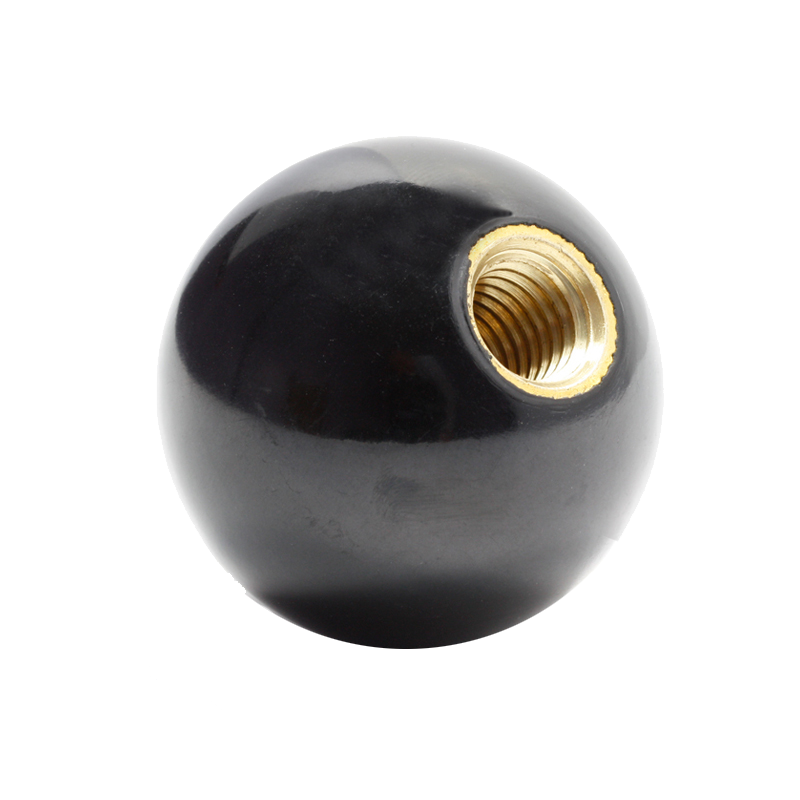 M10x1.50 Brass thds. 1 Each Black Phenolic Plastic Ball Knob 35mm dia. Metric 