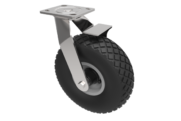 Castors with Puncture Proof Wheels Diamond with Brake.png