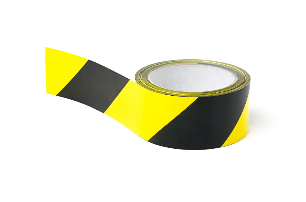 Black and Yellow Tape Hazard Adhesive Tape Brand New UK Hazard Warning Tape 