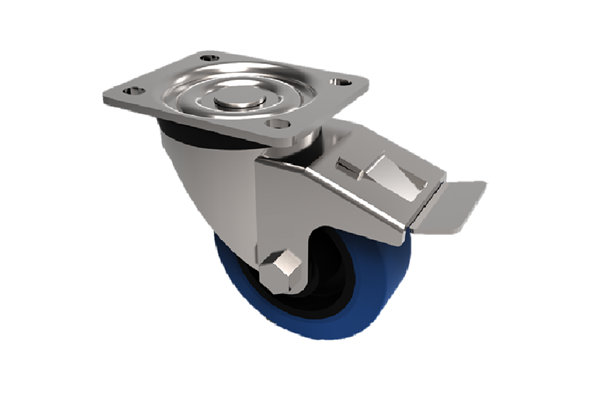 Standard Castors Swivel & Brake Castors with Blue Rubber Tyre.png