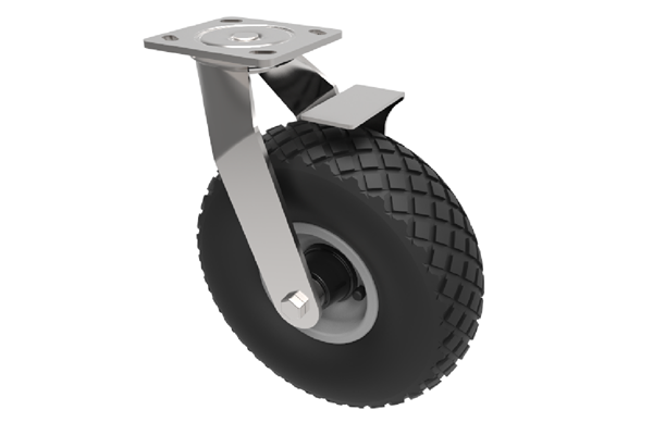 Castors With Pneumatic Wheels Diamond Pattern Tyres Swivel and Brake CPNW4.png