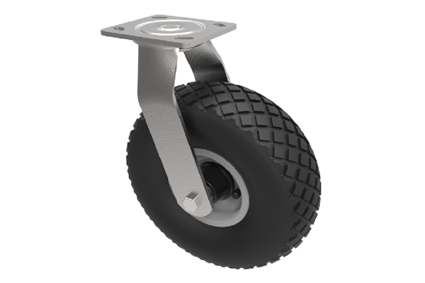 Castors With Puncture Proof Wheels Diamond Pattern Tyres Swivel.png