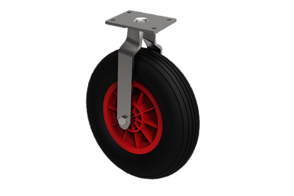 Castors With Puncture Proof Wheels Plastic Ribbed Pattern Tyres Fixed.png