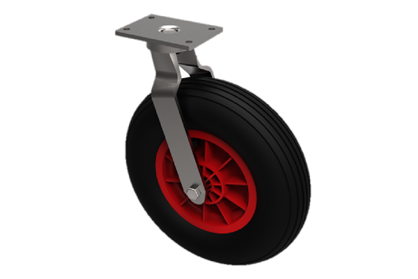 Castors With Puncture Proof Wheels Plastic Ribbed Pattern Tyres Swivel.png