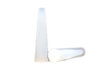 Two white Silicone Tapered plugs. One standing and one on its side.