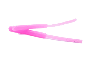 Two pink silicone plugs. With a tapered step in the middle.