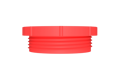 A side view of a 3D modelled red plastic BSP Threaded plug.
