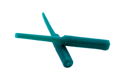 Two green silicone plugs. With a tapered step in the middle