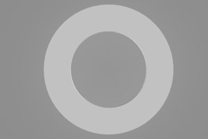 Top down view of a 3D modelled Flat nylon washer