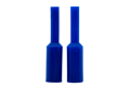 Two blue silicone plugs. With a tapered step in the middle