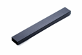 An extruded plastic rectangular tube in Black.