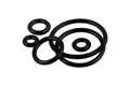 A selection of black rubber O-Rings in various sizes.