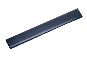 A Flat, Black, extruded plastic profile.
