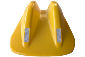 Yellow Armco Fishtail Safety Barrier with Hi-Vis Reflectors