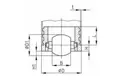 Line drawing of a glide castor insert. Showing which dimension relates to which letter.