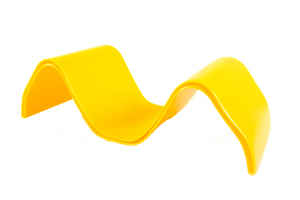 Armco protection cap in yellow pvc showing the shape of the profile.