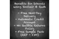 Blackboard design with chalk writing listing the benefits for schools to use Sinclair & Rush.
