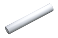 An angled side on view of a plastic extruded round tube in white