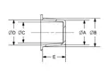 Line drawing of a tapered plug. Showing which dimension corresponds to which letter.