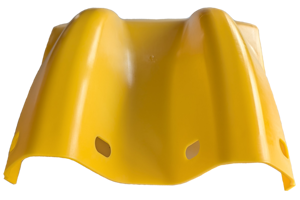 Angled open end view of Armco Fishtail Safety End with Hi-Vis Reflectors