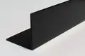 An extruded right angle plastic profile in Black.