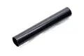 An angled side on view of a plastic extruded round tube in black.