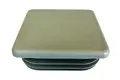 Angled view of a grey plastic square tube insert.