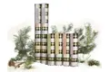 Decorative jars with Christmas theme packaged in clear plastic VisiPak tubes.