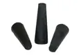 Three black EPDM tapered plugs at different angles.
