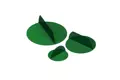 Three green masking discs with a pull tab for easy removal.