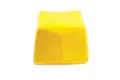 Yellow pvc box beam cap on white background.