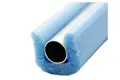 Metal tube protected by blue foam edging strip.