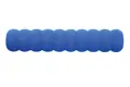 Side view of a blue foam handle-grip with a textured matte finish and contoured finger grooves along its length.