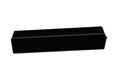Side view of a black, flexible dip moulded, gloss finish PVC square handgrip.