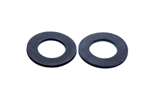Two black rubber washers