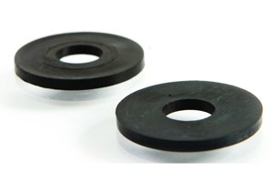 Two black rubber washers